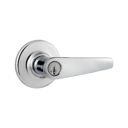 Kwikset Delta Lever Entry Door Lock SmartKey with New Chassis and 6AL Latch, RCS Strike Bright Chrome Finish 405DL-26S